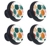Pomelli estetici moderni con palma tropicale senza cuciture, pomelli decorativi per cassetti e cassettiere, con viti, maniglie per mobili per la casa, confezione da 4