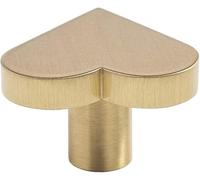 Pomelli for ante del cassetto, pomelli for mobili a Forma di Cuore in Ottone Massiccio Decorativi in Oro Spazzolato Maniglie for cassettiera for Armadi da Cucina (Color : Gold, Size 2 knobs)