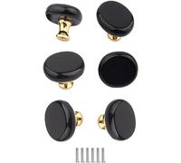 Pomelli for porte in cristallo, Pomelli for porte di armadio, 6 pezzi Pomelli for porte Pomelli in ossidiana nera naturale Pomelli in pietra Maniglie in vetro cristallo for cassettiere, armadietti, co