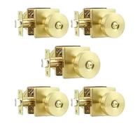 Pomelli For Porte Moderni Senza Chiave, Confezione Da 5 Maniglie Interne, Base Quadrata, Finitura Spazzolata, Ideali For La Privacy In Camera Letto E Bagno