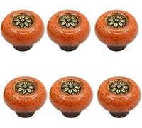 Pomelli in ceramica per armadietti, pomelli per ca Pomelli for mobili, maniglie for cassetti e scarpiere, in vetro singolo, rotondi, for armadietti da vino, 6 pezzi