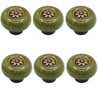 Pomelli in ceramica per armadietti, pomelli per ca Pomelli for mobili, maniglie for cassetti e scarpiere, in vetro singolo, rotondi, for armadietti da vino, 6 pezzi