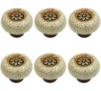 Pomelli in ceramica per armadietti, pomelli per ca Pomelli for mobili, maniglie for cassetti e scarpiere, in vetro singolo, rotondi, for armadietti da vino, 6 pezzi
