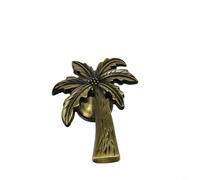 Pomelli in lega di zinco con motivo palma da cocco, per cassetti, ante e armadietti, decorazione per interni di casa (bronzo antico)