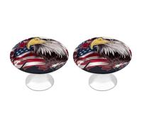 Pomelli per armadietti da cucina 2 pezzi, pomelli per cassetti in stile moderno Manopole per cassetti con bandiera americana americana aquila calva pomelli rotondi per casa ufficio cucina