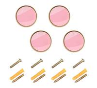 Pomelli per cassettiera in stile bohémien, personalizzabili, colore rosa chiaro, tinta unita, per armadi e cassetti, 32 mm, per camera da letto, confezione da 4