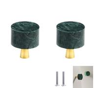 Pomelli Per Mobili Moderni 2Pezzi Ottone Marmo Pietra Cristallo Maniglia Per Porta Dell'Armadio Per Mobili Verde Diametro 30mm L