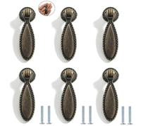 Pomelli Per Mobili Moderni 6 Pezzi Singolo Foro Bronzo Verde Porta Dell'Armadio Guardaroba Maniglia Retrò Pomello In Lega Di Zinco Pomello Per Porta Piatto Rotondo Verde Bronzo