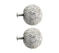 Pomelli per porte a forma di sfera con strass glitterati con design in argilla morbida, maniglie decorative per armadio, armadio, cassetto e armadio, diametro 30 mm, set di 2 con 5 viti di lunghezza