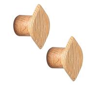 Pomelli per scarpe, in legno massiccio, per cassetti, per mobili, ideali per credenze della cucina, cassettiere, decorazioni, leve per porte (foglia, cenere), set da 2