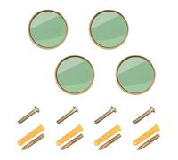 Pomelli personalizzabili per cassettiera, colore verde mare scuro, tinta unita, per cassettiera, cucina, 32 mm, confezione da 4