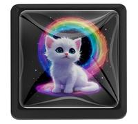 Pomelli quadrati a gradini per armadietti da cucina a forma di gatto, pomelli neri per cassetti e cassettiere, maniglie per porte della cucina per armadi