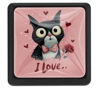 Pomelli quadrati per armadietti a gradini Cat Confess Love per ante della cucina, pomelli neri per cassetti della camera da letto, maniglie per porte della cucina per armadi