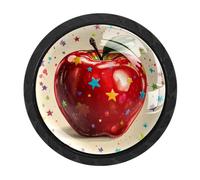 Pomelli rotondi a forma di mela, a forma di stella, da 35 mm, per cassetti e armadi, 4 pezzi