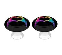 Pomelli rotondi del cassetto dell'acciaio inossidabile delle manopole del gabinetto del cuore delle mani dell'arcobaleno per la maniglia della porta del guardaroba