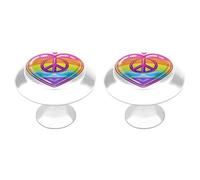 Pomelli rotondi in acciaio inox per armadietti con simbolo della pace arcobaleno a forma di cuore con bandiera gay orgogliosa per armadio