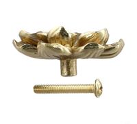 Pomelli rotondi in ottone massiccio con camelia per cassetti, color oro, per cucina, bagno, camera da letto, mobili, comò, porte, facili da installare, accessori hardware con viti di montaggio