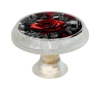 Pomelli rotondi per cassetti e porte, 35 mm, a forma di rosa rossa, per armadietti, guardaroba, comò, camera da letto, bagno, mobili, ecc