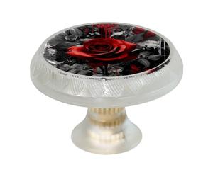 Pomelli rotondi per cassetti e porte, 35 mm, a forma di rosa rossa, per armadietti, guardaroba, comò, camera da letto, bagno, mobili, ecc