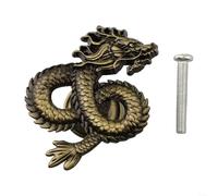 Pomello a forma di drago in lega di zinco, maniglia decorativa per mobili per camera da letto dei bambini, cassettiera, porta, armadio, armadio con foro singolo (bronzo antico)