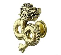 Pomello a forma di drago in lega di zinco, maniglia decorativa per mobili per camera da letto dei bambini, cassettiera, porta, armadio, armadio con foro singolo (oro antico)