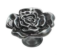 Pomello a forma di rosa, maniglia per mobili in lega di zinco per cassetti e porte, elegante hardware decorativo per la camera dei bambini e la casa (latta antica)