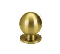 Pomello a sfera in zama massiccio, 25 mm e 30 mm di diametro, finitura ottone opaco, per porte, cassetti, cassettiere, armadi, cucine dopo finiture bronzo, nichel e ottone (30 mm, ottone opaco