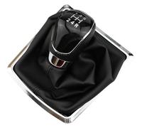 Pomello Cambio Auto Per Focus 2 MK2 2005-2011 Per Fiesta Per Kuga 2008-2012 Pomello Del Cambio A 5 E 6 Marce In Pelle Colore Argento(5 Black With Dust)