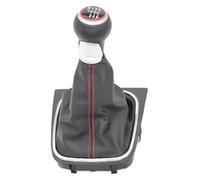 Pomello Cambio Auto Per VW Per Golf 6 MK5 MK6 Per Jetta 2005-2014 Pomello Del Cambio In Pelle Per Auto Cuffia Leva Copri 12MM 5/6 Velocità(R123456 Red Line)