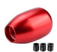 pomello cambio auto + pomello cambio rotondo + Pomelli Leva del Cambio Maiuscole Auto 5 velocità Manopola del Cambio Manuale Shifter Lever Stick con 3 Adattatori 8/10 / 12mm(Rosso)