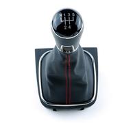 Pomello Cambio Auto Pomello Del Cambio A 5/6 Marce E Cuffia Di Protezione In Pelle Nera Per Golf 5, 6, Per Jetta V, VI, Per Scirocco Manopola Cambio Auto(5 Speed)