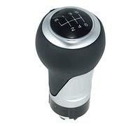 Pomello cambio compatibile con Audi A1 A3 A4 A5 A6 Q3 Q5 - nero - 6 Marce - 12mm - simil pelle - leva cambio manuale - (A260-9)