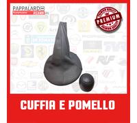 POMELLO CAMBIO COMPLETO CON CUFFIA PER FIAT PANDA 2003> 5 MARCE ECO-PELLE GRIGIO