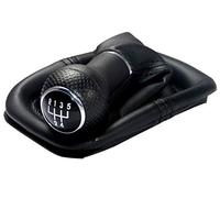 Pomello cambio e Cuffia cambio compatibile con VW Golf 4 e per Bora 1997-2006 - 5 Marce - 23mm - nero - con telaio - finta simil pelle - leva cambio manuale - (A252)