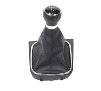 Pomello Cambio Leva Cambio 5/6 Velocità Con Custodia Per Colletto Avvio | Compatibile Con VW Golf 5 V 6 VI MK5 MK6 Jetta 2005-2014(Black,5 Speed)