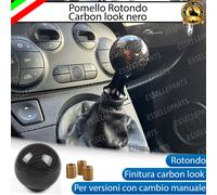 POMELLO CAMBIO MANUALE ROTONDO VOLKSWAGEN GOLF 5 CARBON LOOK NERO TONDO