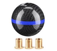 Pomello Cambio Manuale Universale Pomello in Fibra di Carbonio Pomello Cambio Shifter Nero 6 Velocità(nero con riga blu)