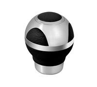 Pomello cambio pelle e alluminio Globe nero