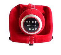 Pomello Cambio Per A3 S3 2001 2002 2003 Auto 5 6 Marce Nero Rosso Pelle Scamosciata Pomello Del Cambio Completo Cuffia Leva Cambio Cuffia Leva Cambio(6 Speed-Red)