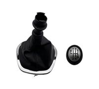 Pomello Cambio Per Scenlc III Per Megane III Leva Del Cambio Sostituzione | Nero/Argento opaco,Pelle sintetica/Plastica,Miglioramento Sportivo,Design Elegante(PU Leather Set)