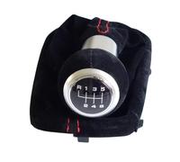 Pomello Cambio Pomello Del Cambio In Pelle Con Cuffia Per A3 S3 2001-2003 Cambio Manuale A 5/6 Marce, Con Custodia In Pelle. Tappo Copri Pomello(6 Speed-Black)