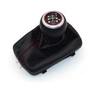 Pomello Cambio Pomello Del Cambio Manuale A 5 O 6 Marce Per A4 B6 B7 2000-2008 Con Copertura Antipolvere In Pelle. Tappo Copri Pomello(6 Speed-Red 01)