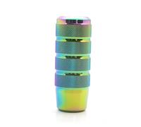 Pomello Cambio Pomello Del Cambio Universale Antiscivolo Da 95 Mm Per Cambio Manuale, Leva Del Cambio Zigrinata In Alluminio Tappo Copri Pomello(Neo chrome)