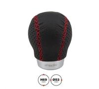 Pomello Cambio SET RED (C/Innesto Retr. a Siringa) Pelle Nera H69 Ø55mm S.Racing