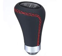 Pomello Cambio Universale 6 velocità Car Gear Maiusc Shift Knob Manuale Shifter Lever Stick Rosso Nero Stitche PU. Pelle(Red)