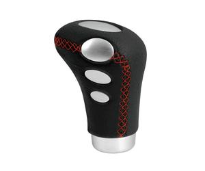 Pomello cambio universale Cobra 1 in pelle con cuciture rosse