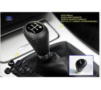 Pomello Cambio Universale leva 5 e 6 marce auto kit tuning in pelle per kit nero