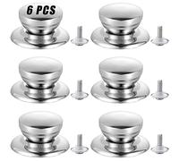 Pomello Coperchio Pentola 6 PCS Manopole di Ricambio per Coperchio Pentola Resistente al Calore Manopola Coperchio Pentola Universale in Acciaio Inox Pomello di Pentola Coperchi per Manopole Coperchio