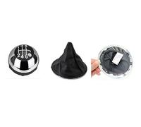Pomello Cromato Leva Cambio + Cuffia con Ghiera COMPATIBILE con FIAT 500 6 marce