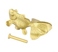 Pomello decorativo a forma di pesce rosso, in ottone massiccio, a forma di animale, per mobili da casa e ufficio, pomelli unici per porte, colore oro